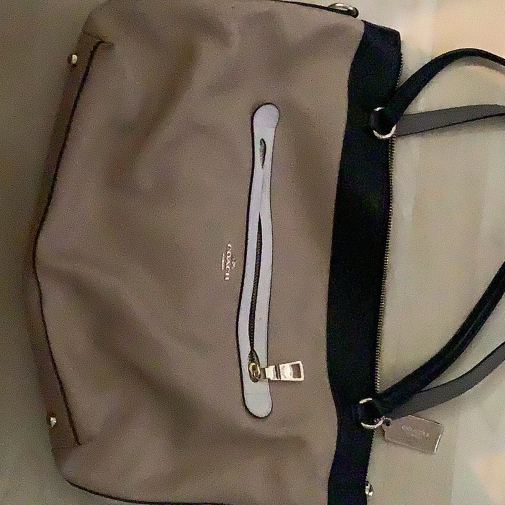 Coach Tan and Black Women's Tote Bag